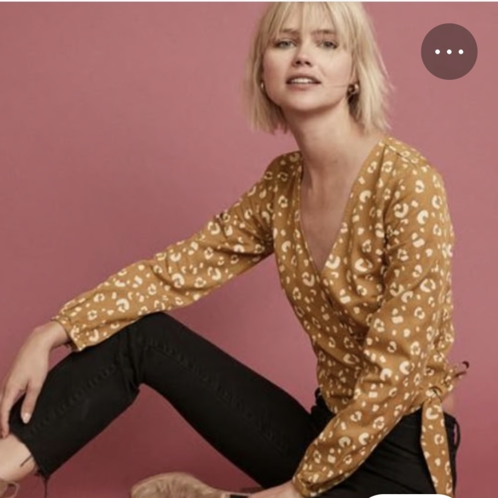 Marine Layer Carmen Wrap Top In Caramel Size Small